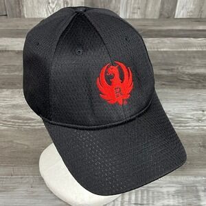 Ruger Mesh Baseball Cap Black Red Phoenix Logo Adjustable Hat Mountain Lakes